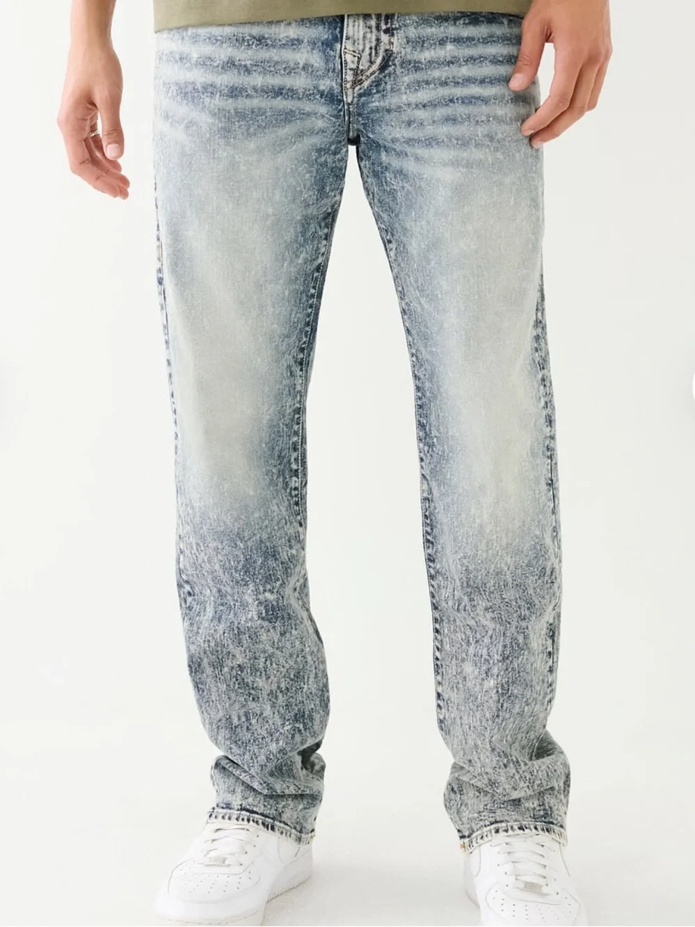 True‎ Religion Men's Risky Acid Wash Straight Jeans